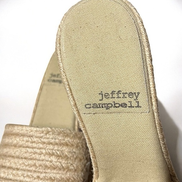 🌻NEW Jeffrey Campbell  Sunlit Raffia Platform Wedge Sandals Size 41 = US 10 - Picture 5 of 8